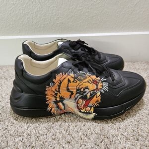 Gucci Rhyton Tiger Mens Black Sneakers US size 10
